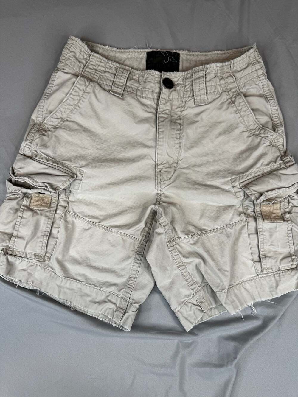 Hurley Cargo Shorts Size 30 Beige Cotton Utility Y2K Distressed